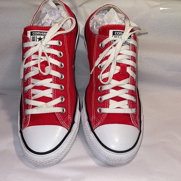 Converse Shoes - Converse red low tops men’s size 10 women’s size 12. #08